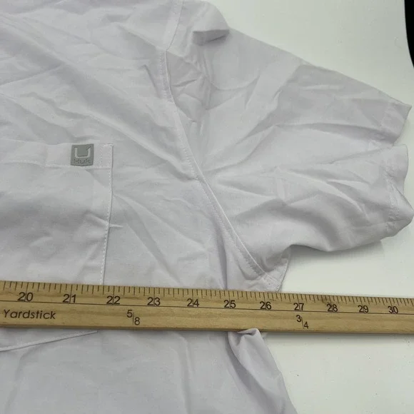 HUK Kona Fishing Hook Performance Shirt Men 2XL White SS Button Up NEW *FLAW - Picture 11 of 13